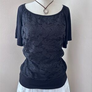 AB Studio Black Lace Whimsygoth Blouse